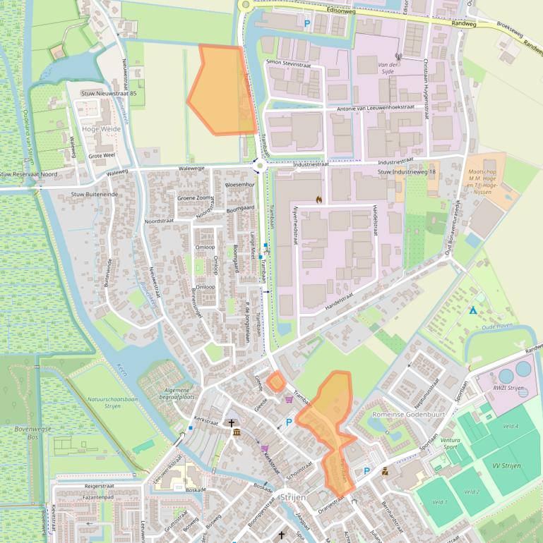 Kaart van postcodegebied 3291CM.