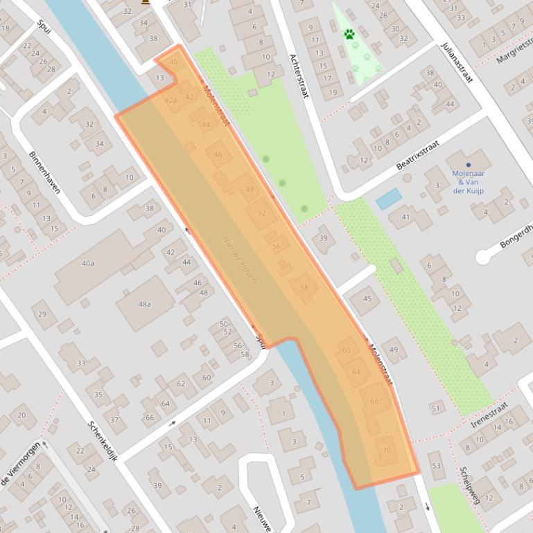 Kaart van postcodegebied 3291EH.