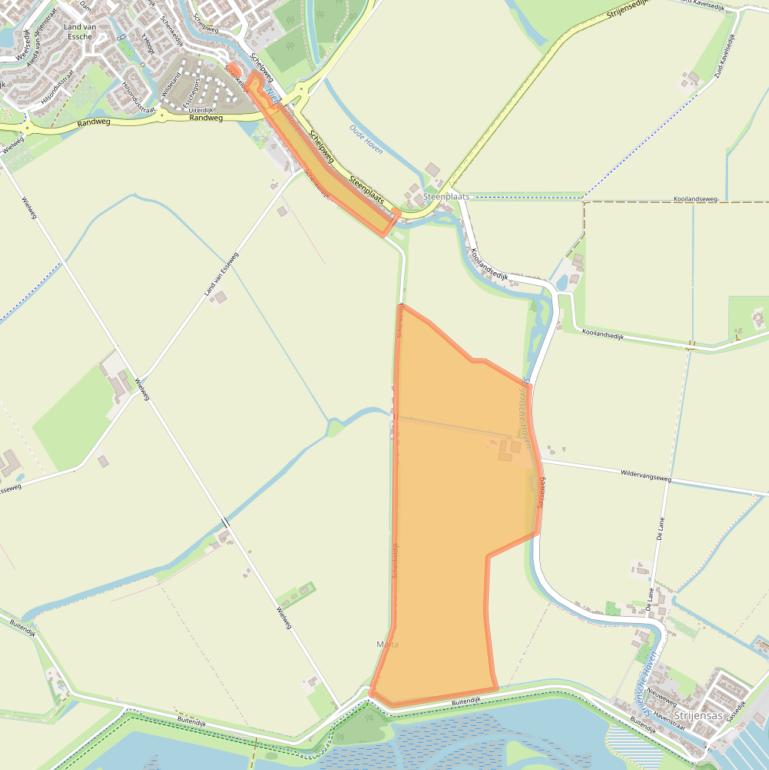 Kaart van postcodegebied 3291EP.