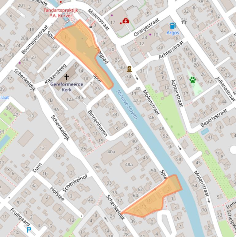 Kaart van postcodegebied 3291ET.