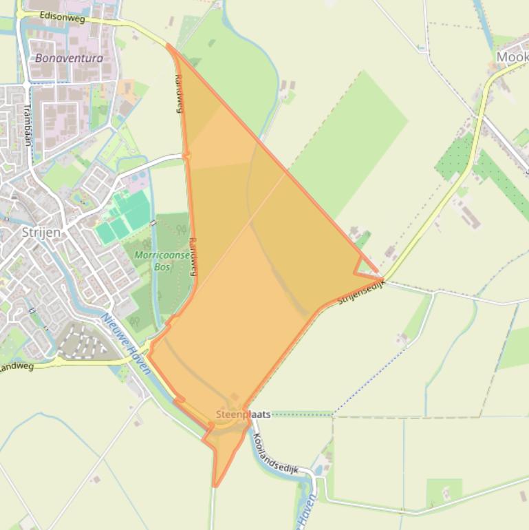 Kaart van postcodegebied 3291EW.