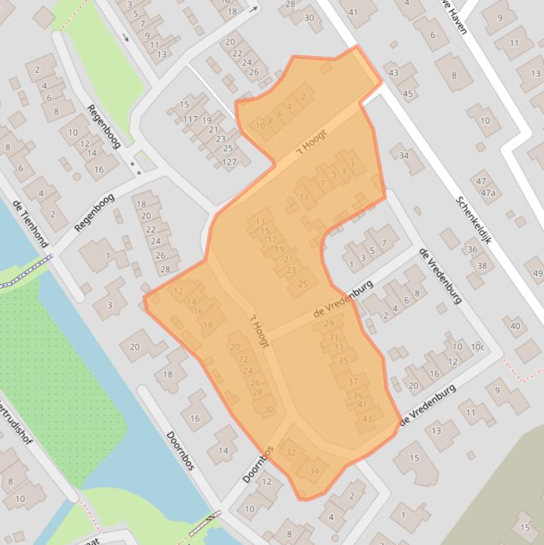 Kaart van postcodegebied 3291GB.