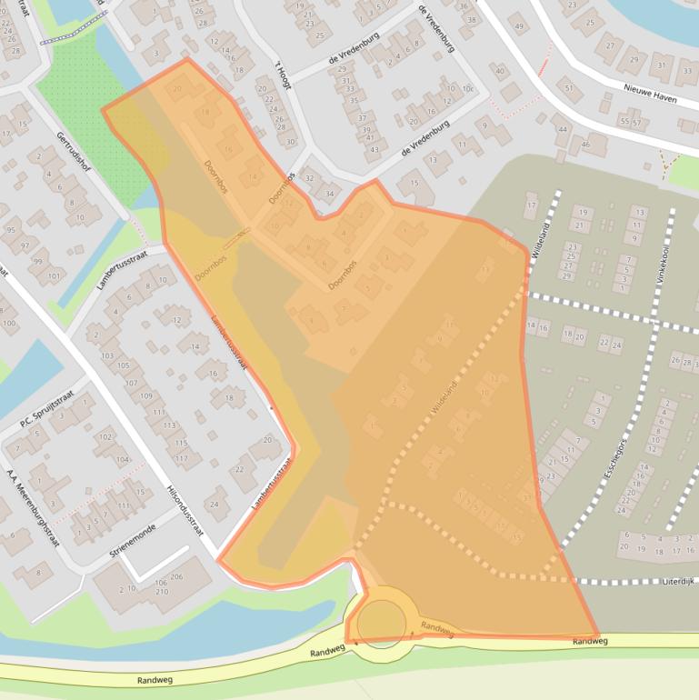 Kaart van postcodegebied 3291GD.