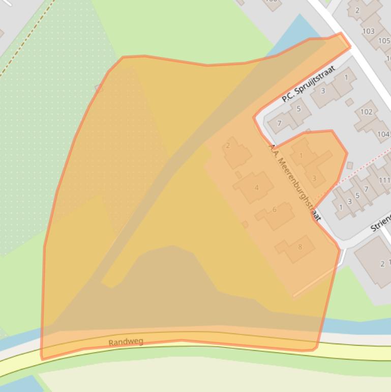 Kaart van postcodegebied 3291HE.