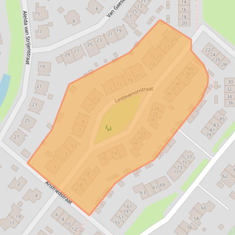 Kaart van postcodegebied 3291HJ.