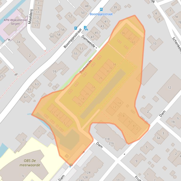 Kaart van postcodegebied 3291JD.