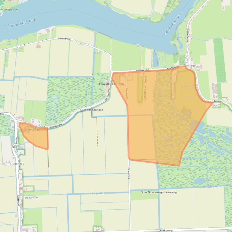 Kaart van postcodegebied 3291KA.