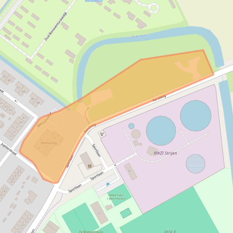 Kaart van postcodegebied 3291RC.