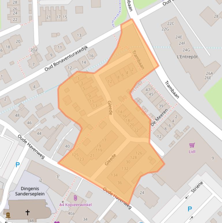 Kaart van postcodegebied 3291TX.