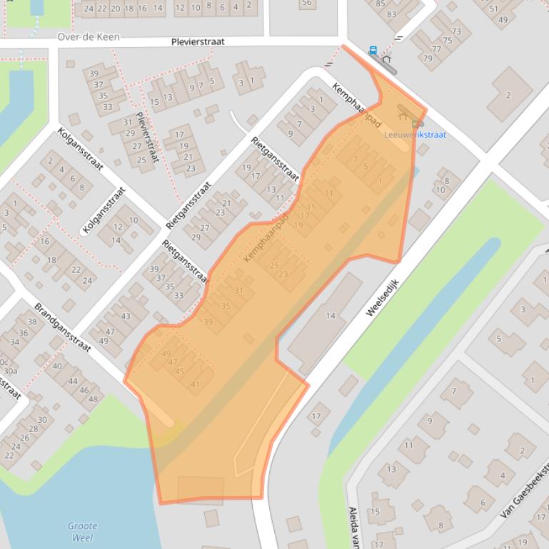 Kaart van postcodegebied 3291VB.