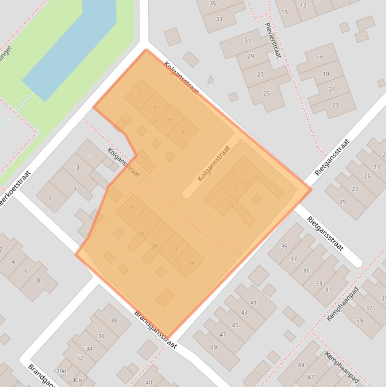 Kaart van postcodegebied 3291VC.