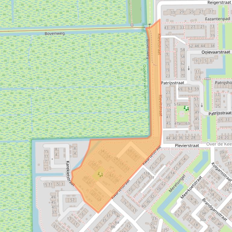 Kaart van postcodegebied 3291VE.