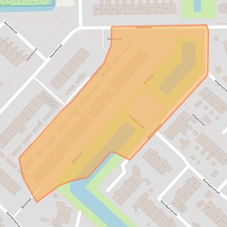 Kaart van postcodegebied 3291VH.