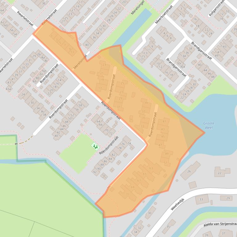 Kaart van postcodegebied 3291VK.