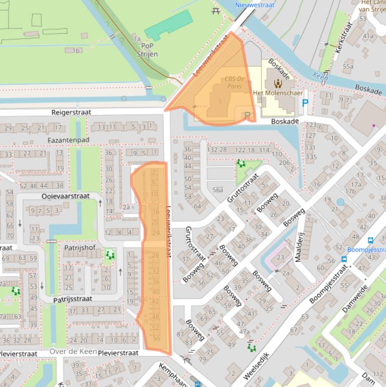 Kaart van postcodegebied 3291XJ.