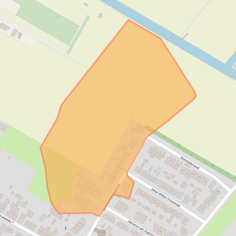 Kaart van postcodegebied 3292AJ.
