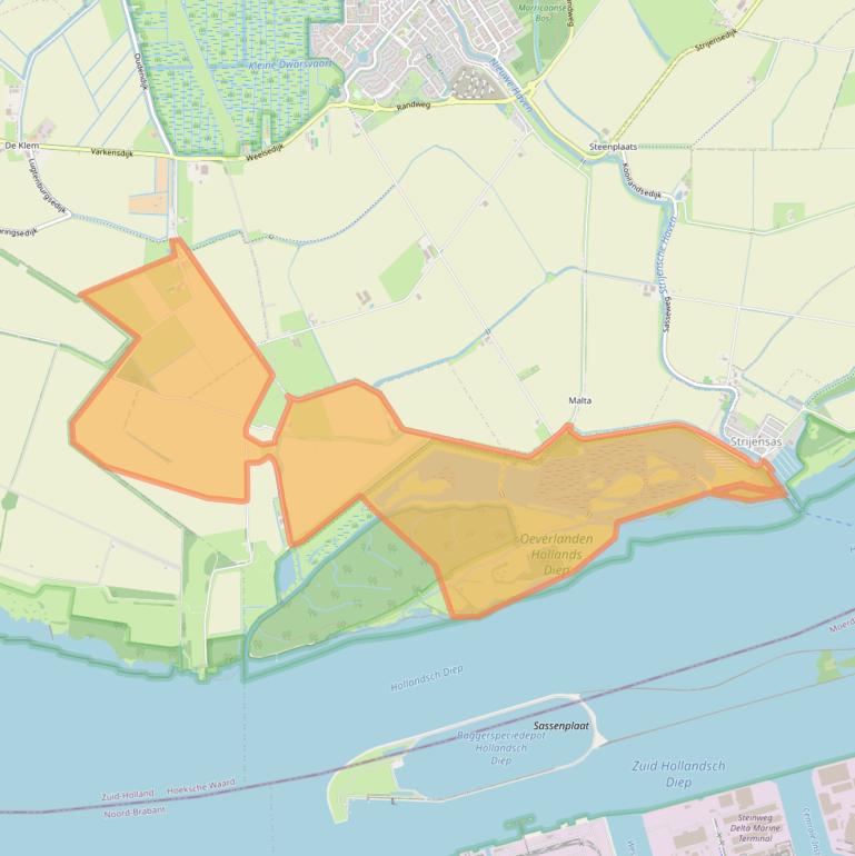 Kaart van postcodegebied 3292LA.