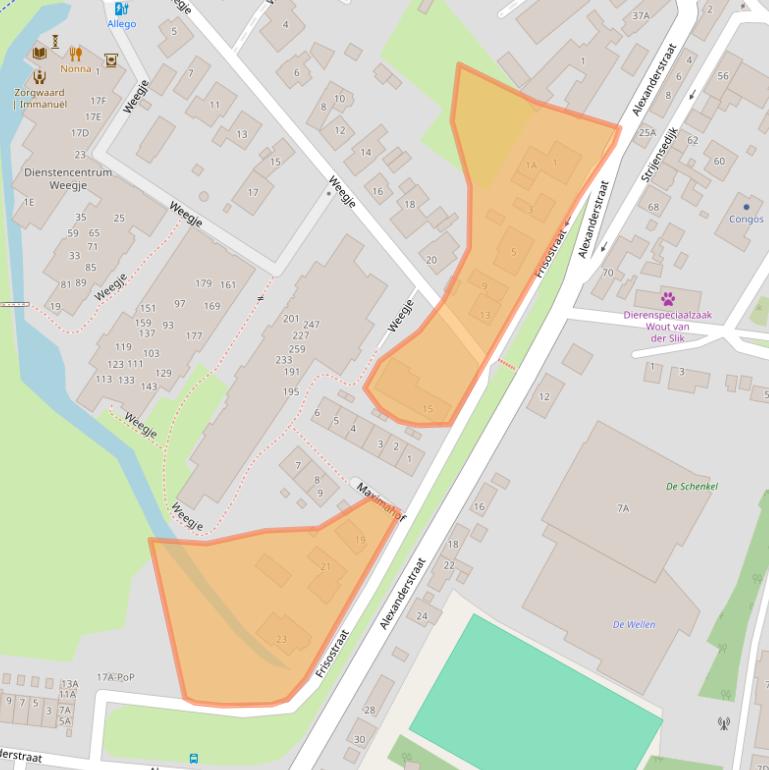 Kaart van postcodegebied 3295CE.