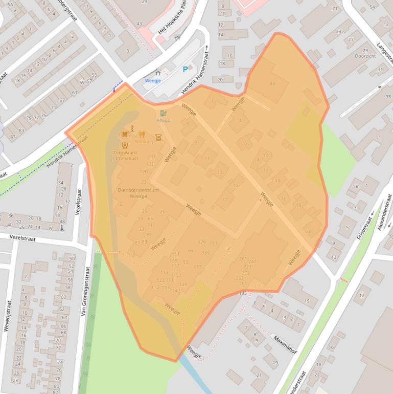 Kaart van postcodegebied 3295CT.