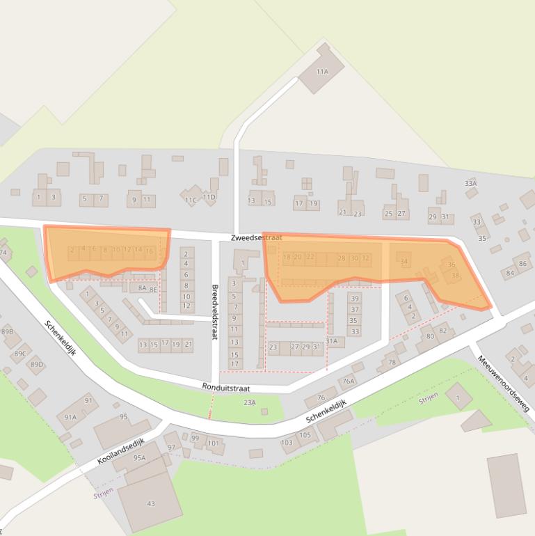 Kaart van postcodegebied 3295EL.