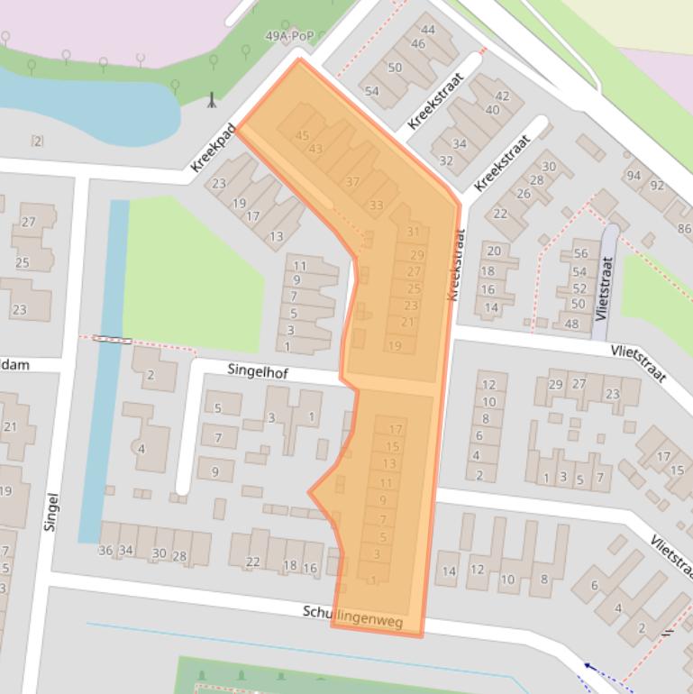 Kaart van postcodegebied 3295GG.