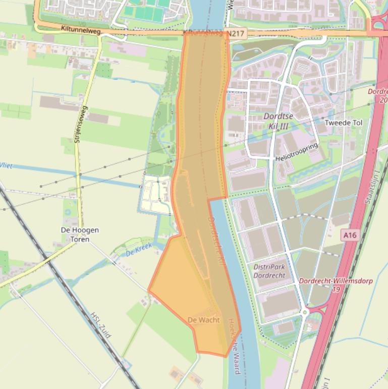 Kaart van postcodegebied 3295KB.