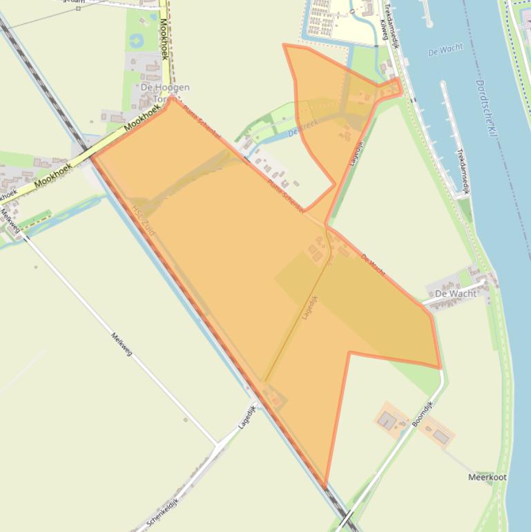 Kaart van postcodegebied 3295KD.