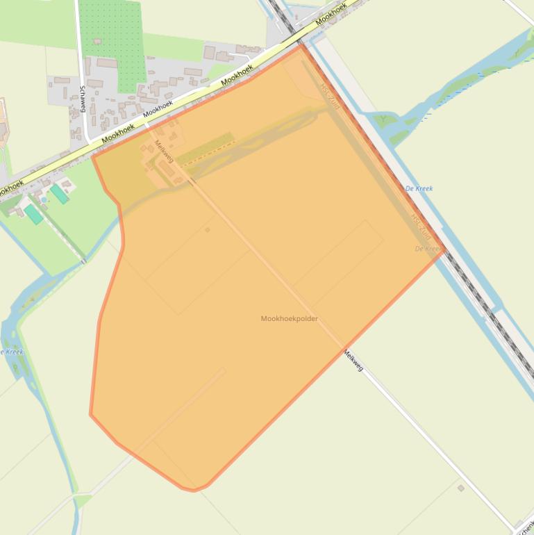 Kaart van postcodegebied 3295KE.