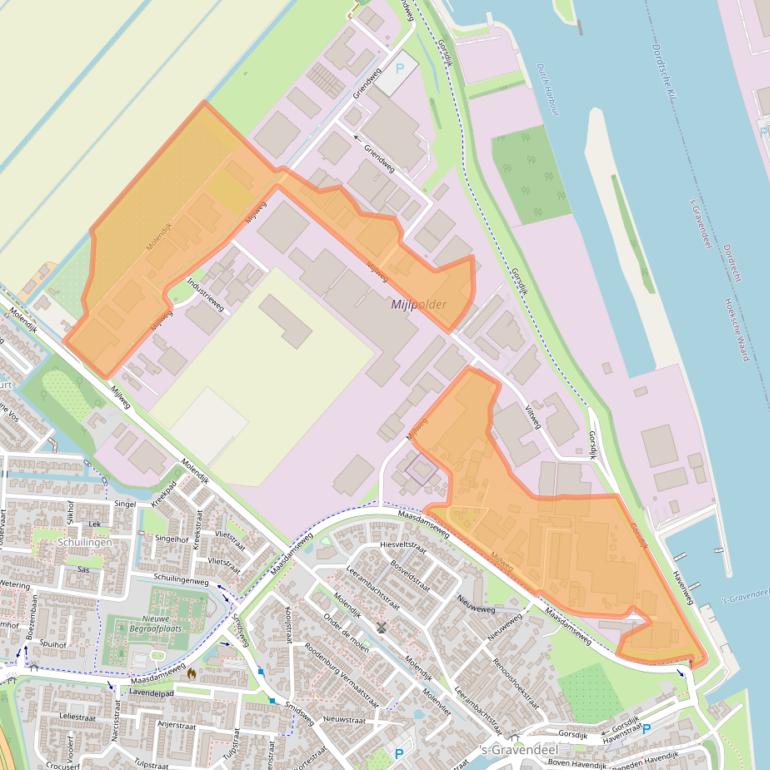 Kaart van postcodegebied 3295KG.