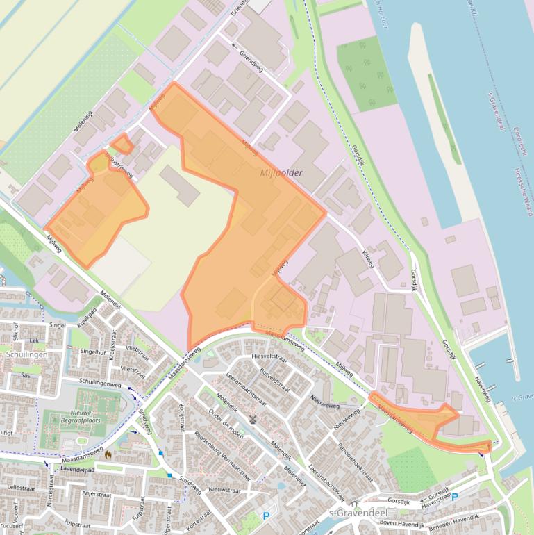 Kaart van postcodegebied 3295KH.