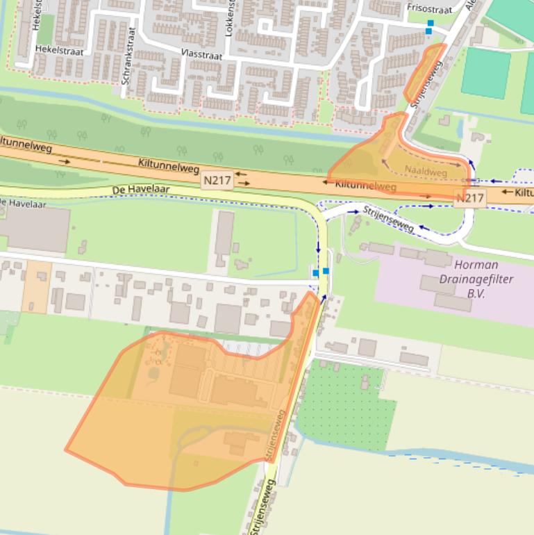 Kaart van postcodegebied 3295KN.