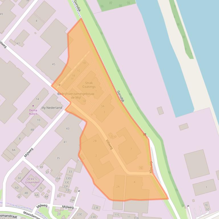 Kaart van postcodegebied 3295KT.