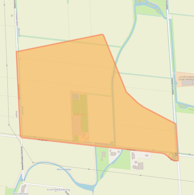Kaart van postcodegebied 3295KW.