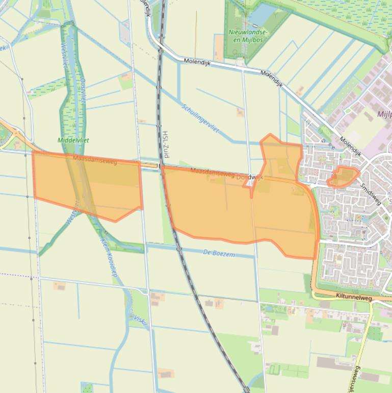 Kaart van postcodegebied 3295LC.