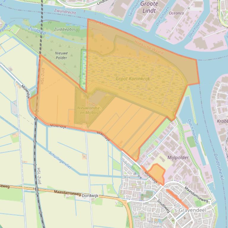 Kaart van postcodegebied 3295LD.