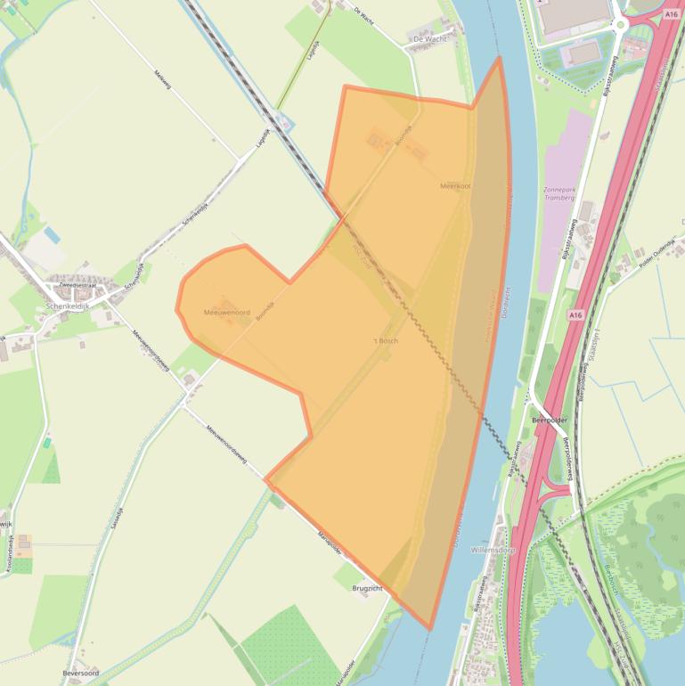 Kaart van postcodegebied 3295LZ.