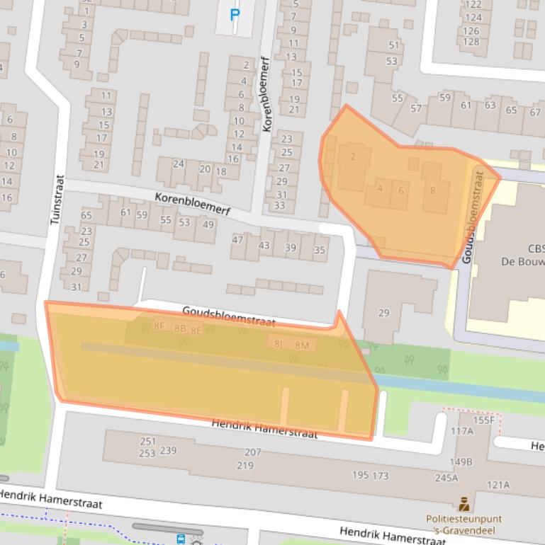 Kaart van postcodegebied 3295SG.