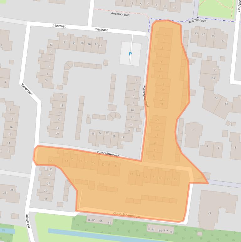 Kaart van postcodegebied 3295SR.