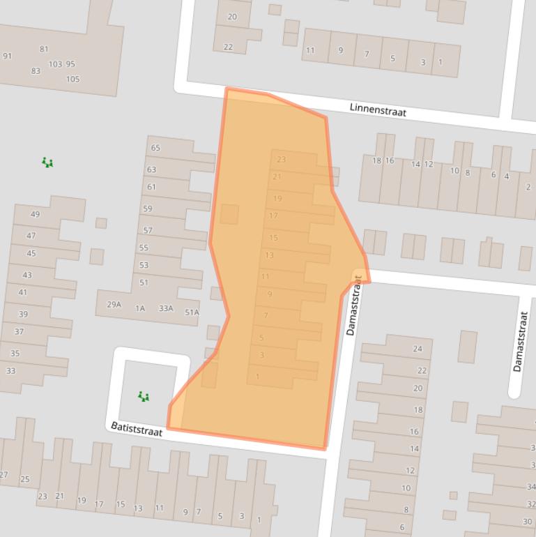 Kaart van postcodegebied 3295VC.