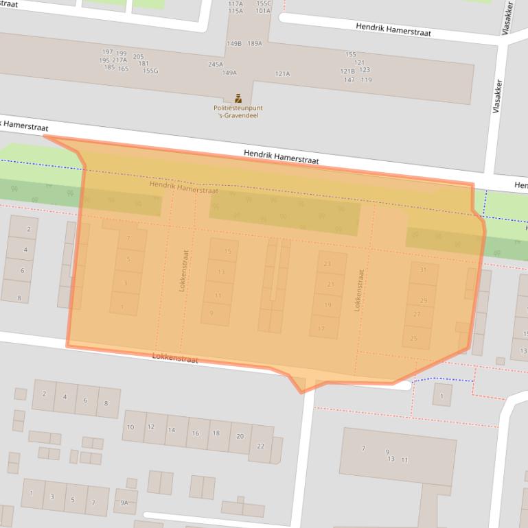 Kaart van postcodegebied 3295VG.