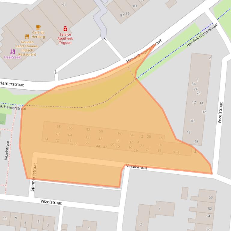 Kaart van postcodegebied 3295VP.
