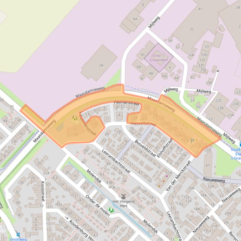 Kaart van postcodegebied 3295XL.