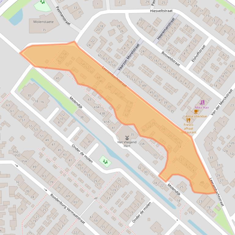 Kaart van postcodegebied 3295XR.