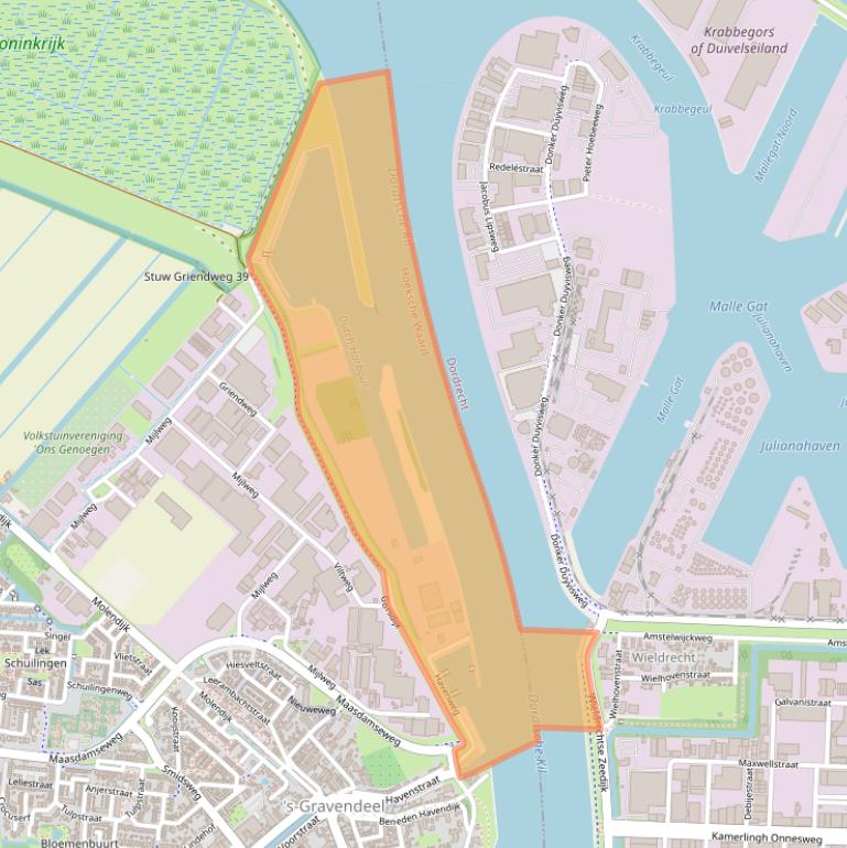 Kaart van postcodegebied 3295XZ.