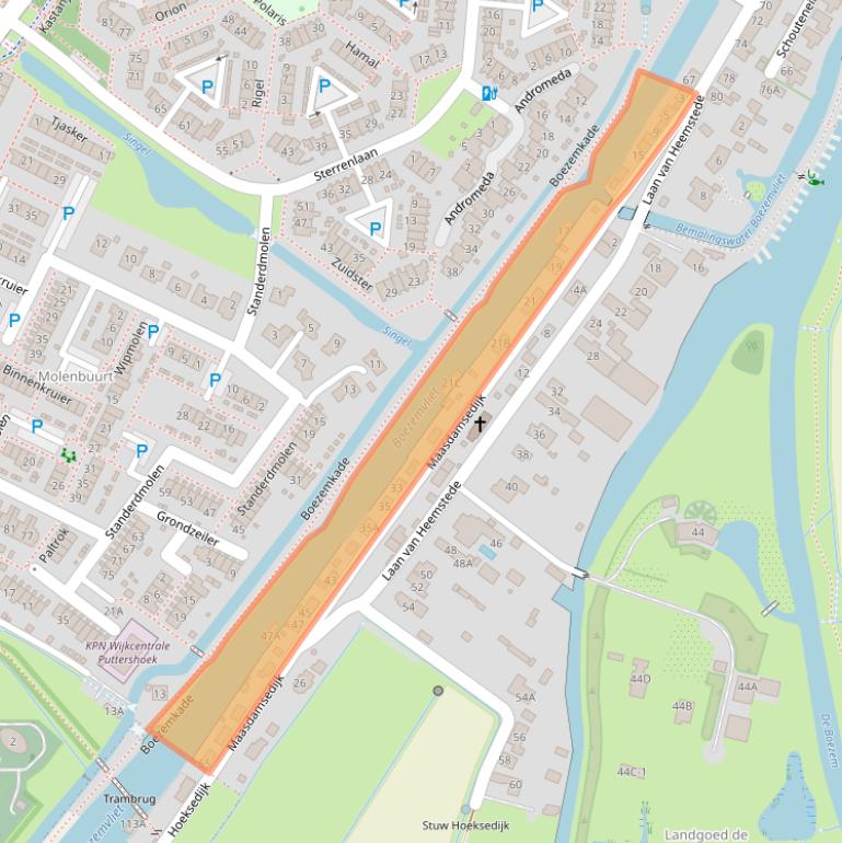 Kaart van postcodegebied 3297AK.