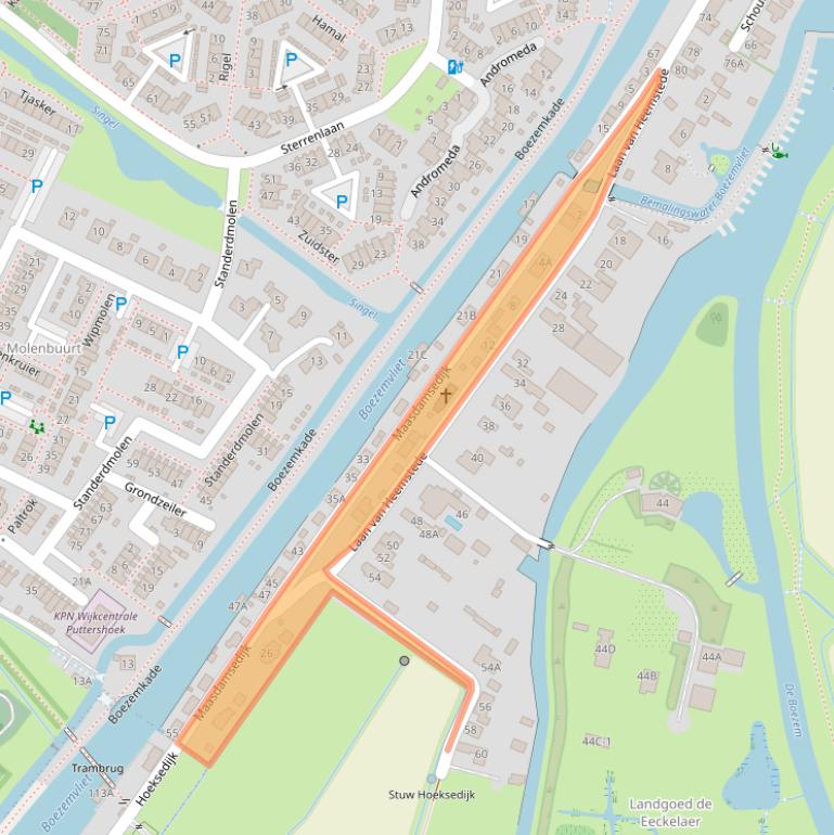 Kaart van postcodegebied 3297AL.