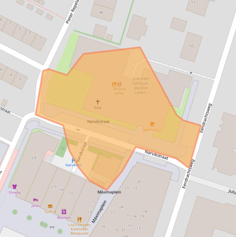 Kaart van postcodegebied 3297AM.