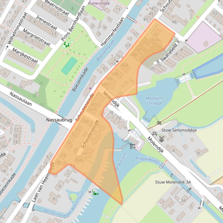 Kaart van postcodegebied 3297AV.