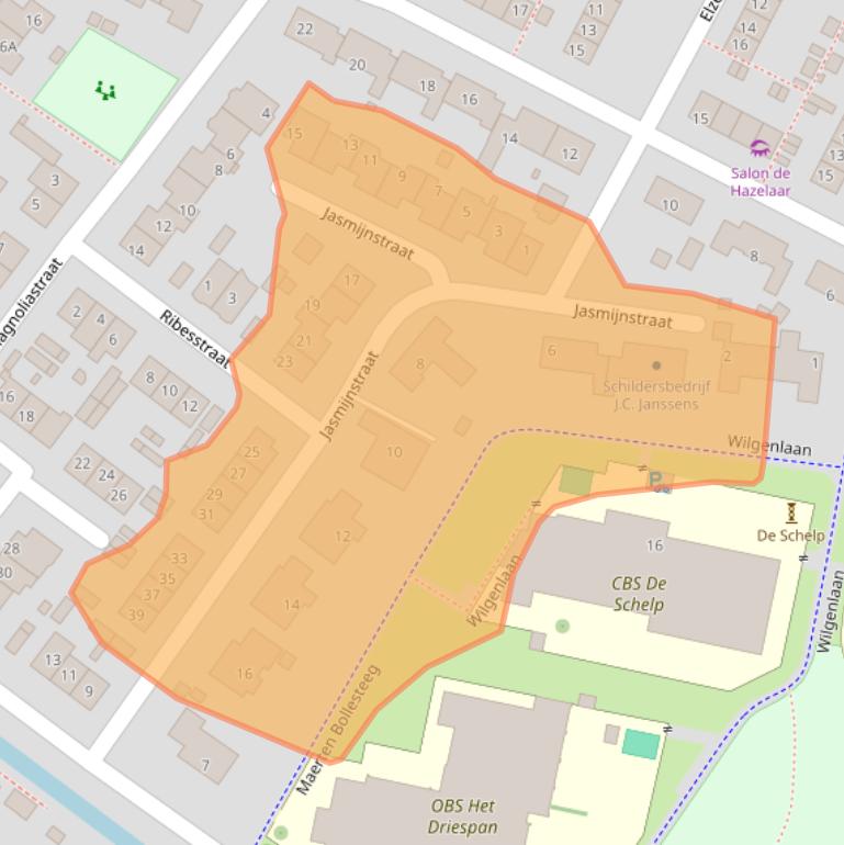 Kaart van postcodegebied 3297BA.