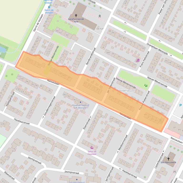 Kaart van postcodegebied 3297BE.